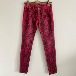 Victoria’s Secret Red Snakeprint Jeans Size 4